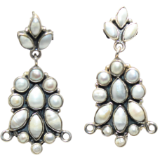 Earrings Silver 925 Sterling Natural Freshwater Pearl Gem Stone Handmade Women Gift E546